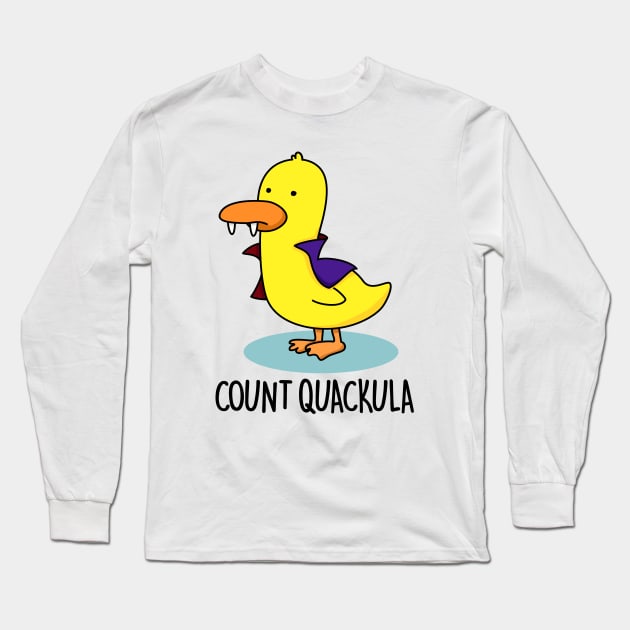 Count Duckula Cute Duck Pun Long Sleeve T-Shirt by punnybone